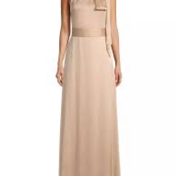 Sachin & Babi Champagne Kayla Halter Neck Gown - Mother Of Bride Dress